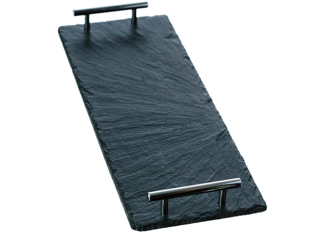 Selbrae House Small Slate Serving Tray with Plain Handles - Gift Boxed