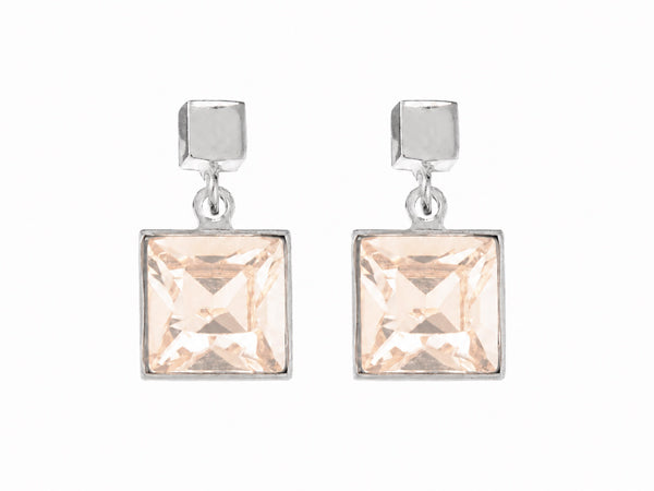 Coeur De Lion Square Light Peach Jewel Drop Earrings