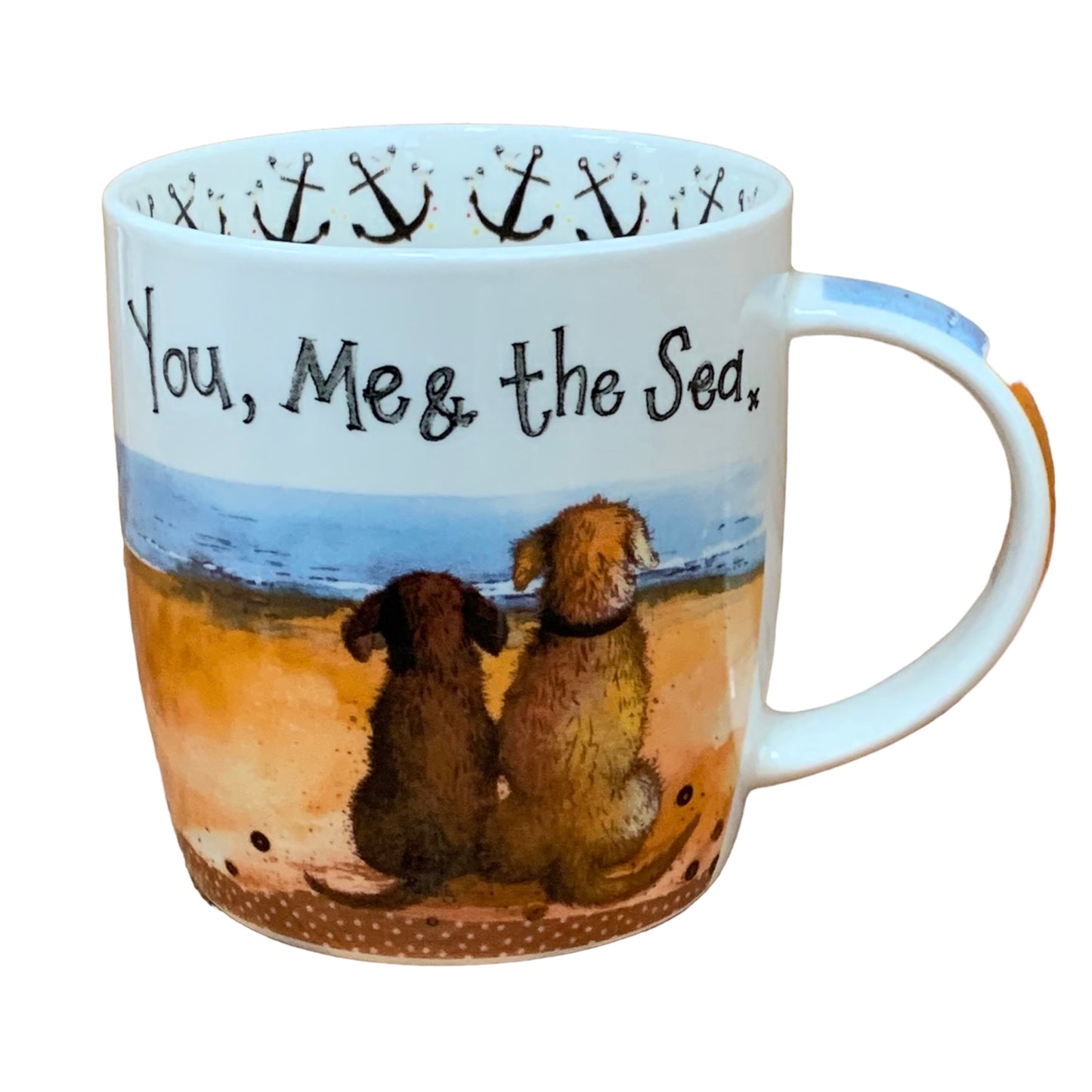 Alex Clark You Me & The Sea Mug with 2 dogs side by side looking out to sea