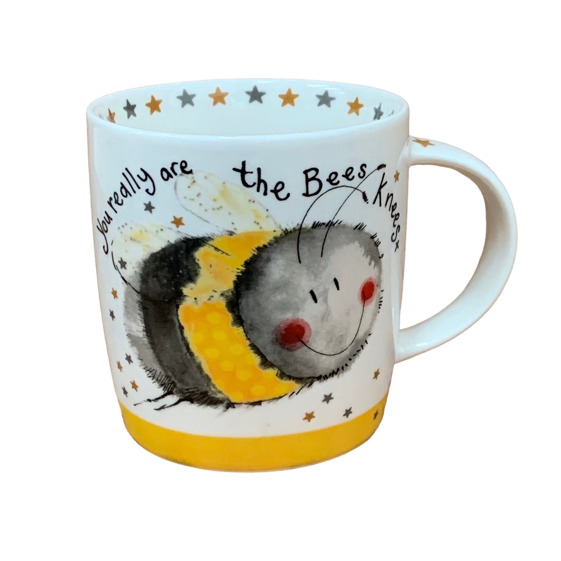 Alex Clark mug is illustrated with a beautiful Happy Bee