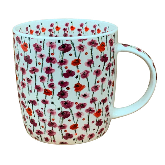 This Alex Clark mug is illustrated with beautiful little poppies all over it.  Perfect for coffee, tea & other hot drinks. This mug also features illustrations around the inside rim & down the handle. 