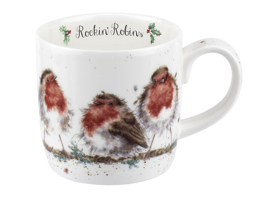 Wrendale Christmas Collection Mug Rockin' Robins