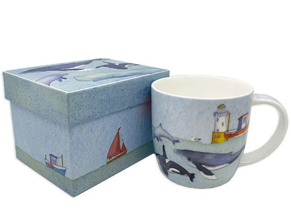 The "Under the Sea" Bone China Mug, a creation by Emma Ball, arrives in an elegant presentation box, offering an excellent option for gifting or as a special self-indulgence.  Dishwasher & Microwave Safe Capacity of 350ml Height 8.5 cm Diameter 9 cm