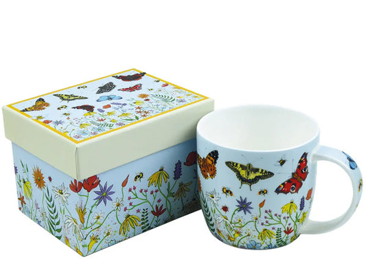 Conceived by Eric Heyman as a part of his Butterflies Collection, these exquisite Fine Bone China mugs are elegantly showcased in a captivating gift box, rendering them the ideal gift for that special someone.  Dishwasher & Microwave Safe Capacity of 350ml Height 8.5 cm Diameter 9 cm