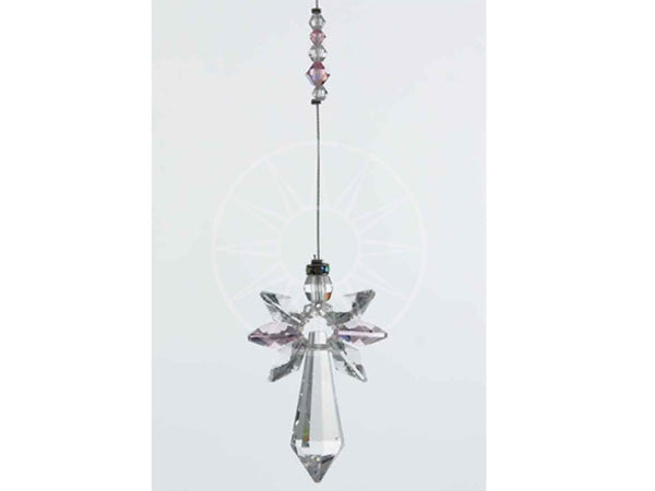 This beautiful handmade crystal guardian angel decoration represents Love, Guidance & Protection  Features a Rose colour which is the birthstone for October meaning Truth, Intuition & Happiness
