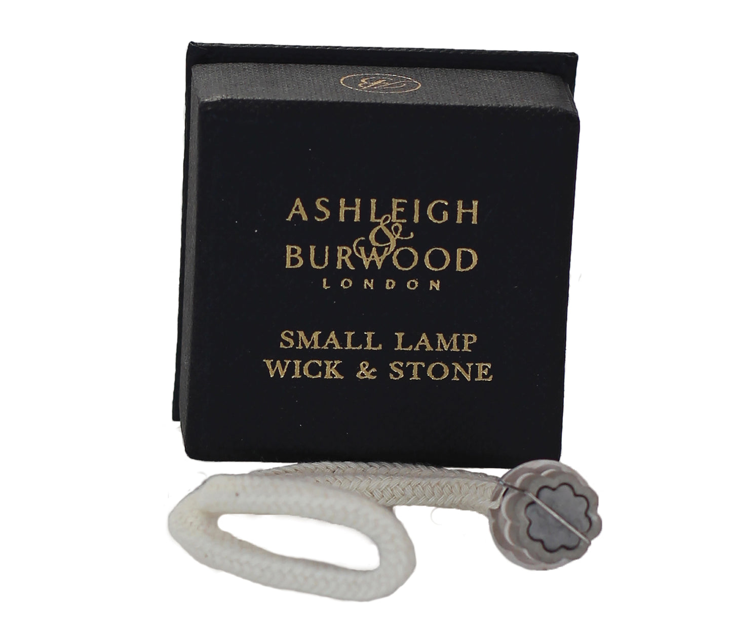A boxed wick and stone for a small Ashleigh and Burwood fragrance lamp
