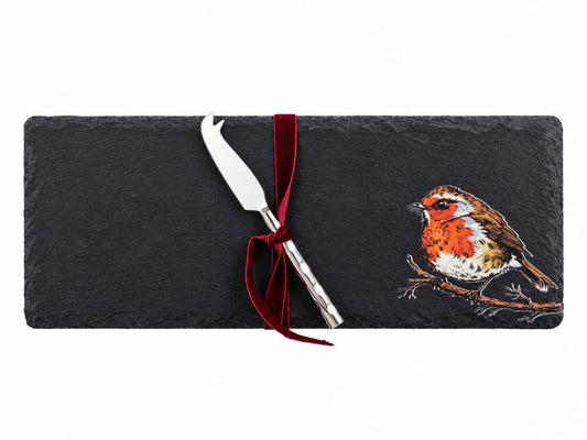 Selbrae House Robin Mini Slate Cheese Board & Knife Set