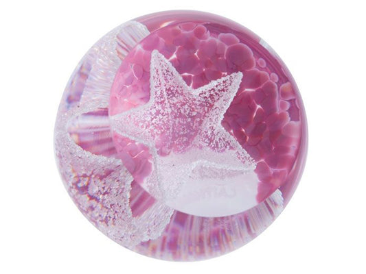 Caithness Glass Pink Little Stars Paperweight