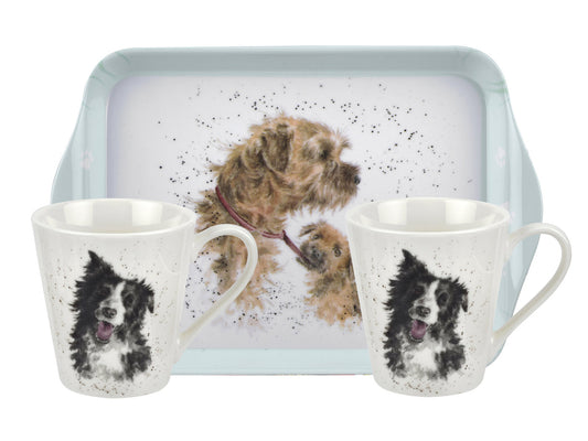 This set features two lovely illustrations of two dogs, the perfect gift for any dog lover.  Size: 0.18L Mug, 21 x 14cm Tray - 6.5fl.oz Mug, 8" x 5.5" Tray. By: Wrendale. Product Code: X0011658929.