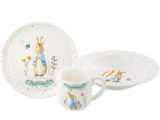 Beatrix Potter Ceramic Peter Rabbit 3 Piece Nursery Set