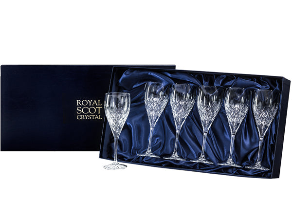 Royal Scot Crystal Edinburgh Wine Glasses - Large / Set of 6