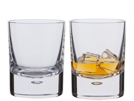 Double old fashioned large whisky glasses by Dartington Crystal