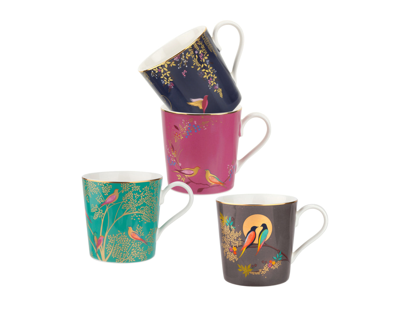 Sara Miller London Chelsea Collection Assorted Mugs – Set of 4