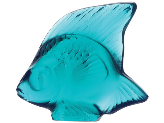 Lalique Fish Seal - Pale Turquoise