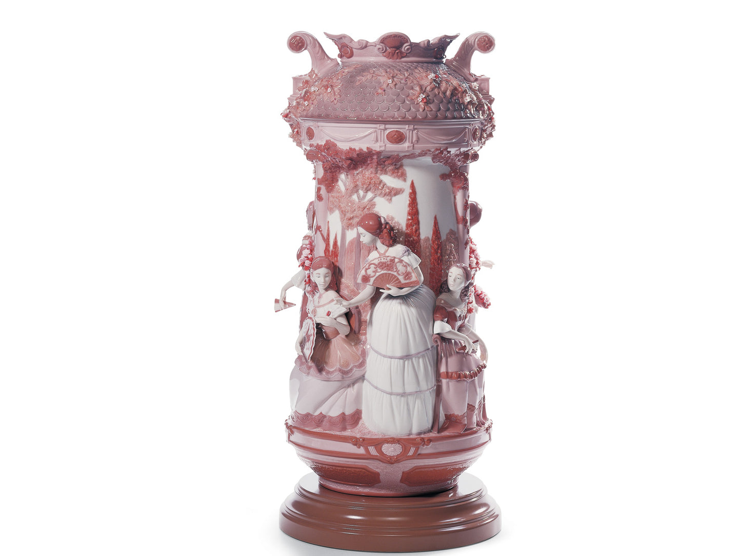 Lladro Ladies In The Garden Vase - Red (Limited Edition of 250)