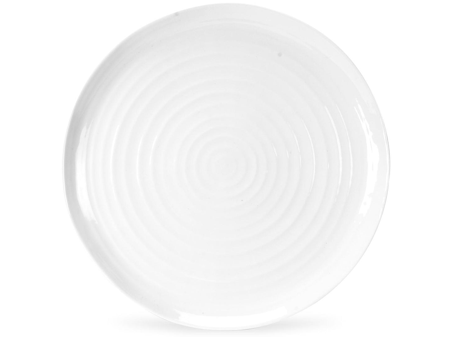 This Sophie Conran Round Platter (30.5cm) is ideal for serving up canapés at a dinner party. Designed with her staple rippling effect, this piece is stylish and contemporary, and is made of a white porcelain with a clear glaze finish.