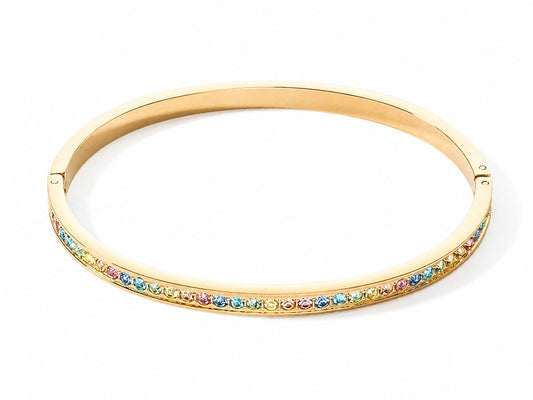 Coeur De Lion Gold Multi Colour Crystal Bangle - 19 cm