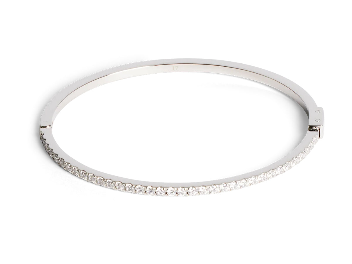 Coeur De Lion Thin Silver Crystal Bangle