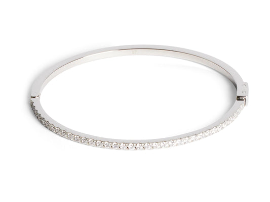 Coeur De Lion Thin Silver Crystal Bangle