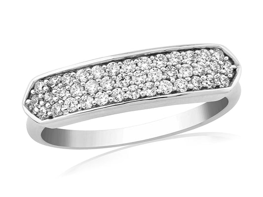 Waterford Jewellery Medium Silver Narrow Long Top Ring